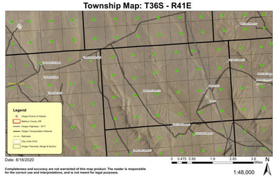 Basque T36S R41E Township Map Preview 1