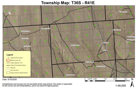 Basque T36S R41E Township Map Preview 1