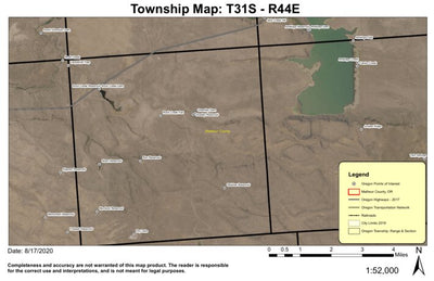 Rock Creek Reservoir T31S R44E Township Map Preview 1