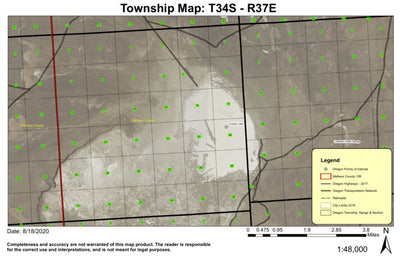 Coyote Lake T34S R37E Township Map Preview 1
