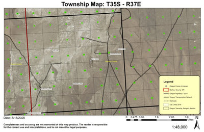 Twin Buttes T35S R37E Township Map Preview 1