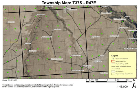 Long Canyon T37S R47E Township Map Preview 1