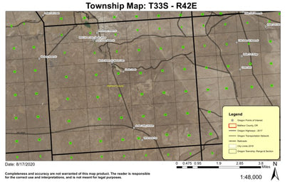 White Mule Flat T33S R42E Township Map Preview 1