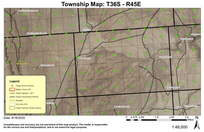 Antelope Reservoir T36S R45E Township Map Preview 1