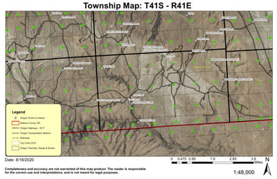 Cottonwood Creek T41S R41E Township Map Preview 1