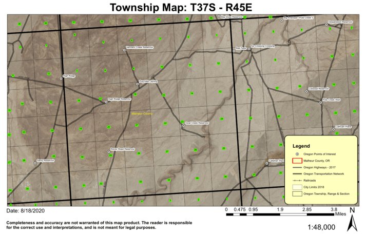 High Ridge T37S R45E Township Map by Super See Services | Avenza Maps