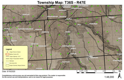 Cave Creek T36S R47E Township Map Preview 1