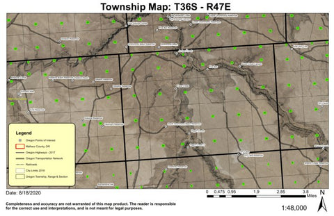 Cave Creek T36S R47E Township Map Preview 1