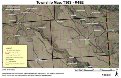 Maher Reservoir T36S R48E Township Map Preview 1