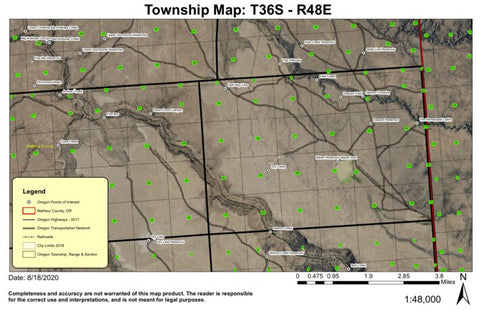 Maher Reservoir T36S R48E Township Map Preview 1