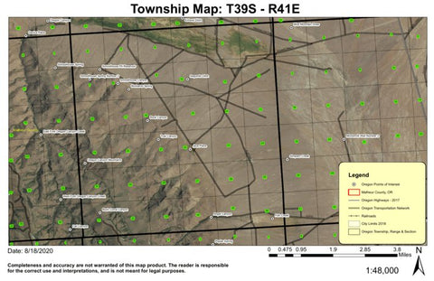 Segundo Ditch T39S R41E Township Map Preview 1