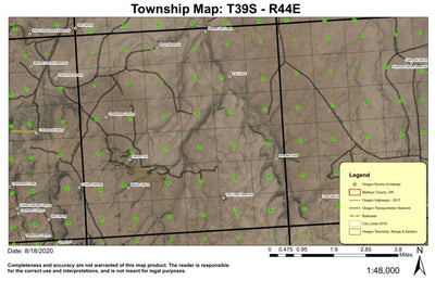 Trail Creek T39S R44E Township Map Preview 1