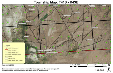 McDermitt T41S R43E Township Map Preview 1