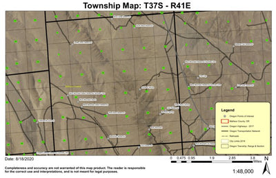 Blue Mountain T37S R41E Township Map Preview 1