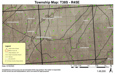 Starvation Spring T38S R45E Township Map Preview 1