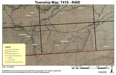 Oregon Butte T41S R46E Township Map Preview 1