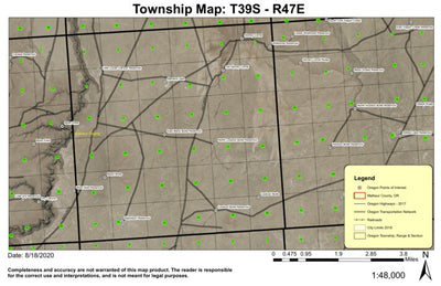 Black Butte T39S R47E Township Map Preview 1