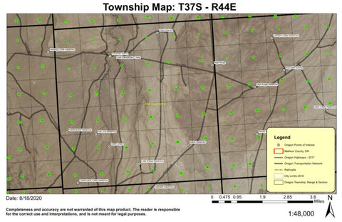 Deer Creek T37S R44E Township Map Preview 1