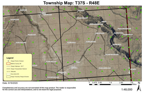 Bull Flat T37S R48E Township Map Preview 1