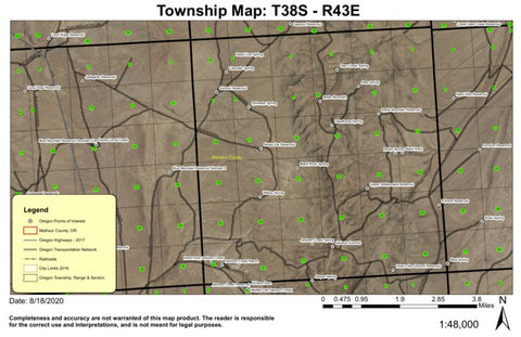 Battle Mountain T38S R43E Township Map Preview 1