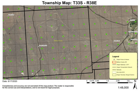 Grassy Ridge T33S R38E Township Map Preview 1