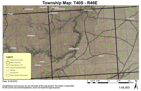 Twin Buttes T40S R46E Township Map Preview 1