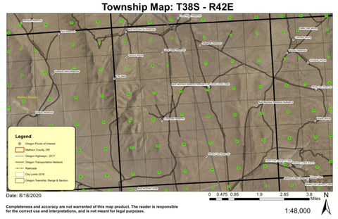 The Table T38S R42E South Township Map Preview 1