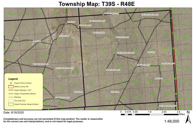 Hoodoo Butte T39S R48E Township Map Preview 1