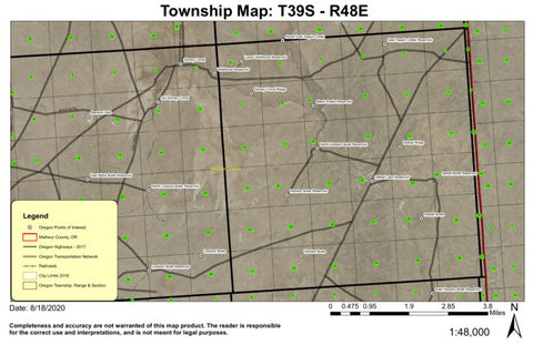 Hoodoo Butte T39S R48E Township Map Preview 1