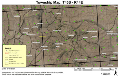 The Basin T40S R44E Township Map Preview 1