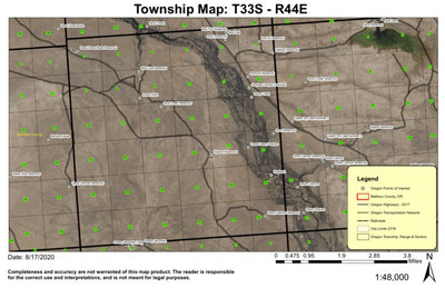 Owyhee Canyon T33S R44E Township Map Preview 1