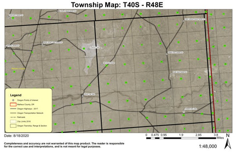 McGinnis Ridge T40S R48E Township Map Preview 1