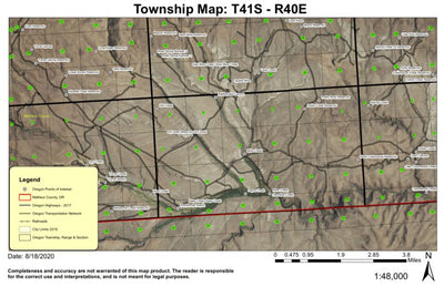Mine Creek T41S R40E Township Map Preview 1