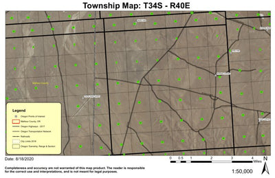 Black Hills T34S R40E Township Map Preview 1