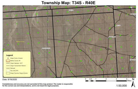 Black Hills T34S R40E Township Map Preview 1