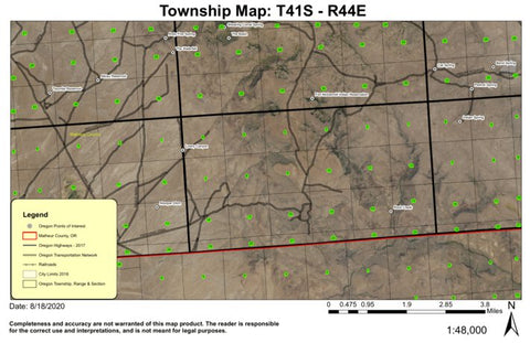 Rock Creek T41S R44E Township Map Preview 1