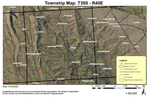 Death Trap T39S R40E North Township Map Preview 1