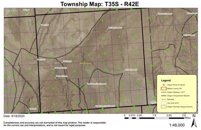 Woolhawk Canyon T35S R42E Township Map Preview 1