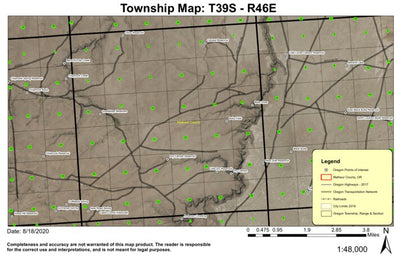 Dry Canyon T39S R46E Township Map Preview 1