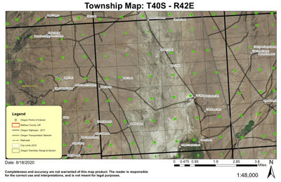 Hot Springs T40S R42E Township Map Preview 1