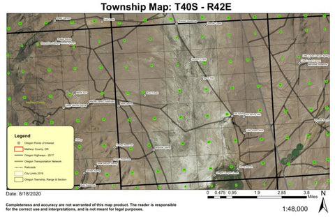 Hot Springs T40S R42E Township Map Preview 1