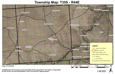 Grass Mountain T35S R44E Township Map Preview 1