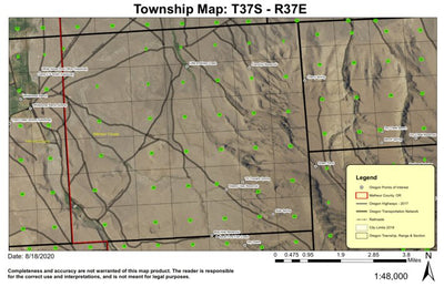 Little Antelope Creek T37S R37E Township Map Preview 1