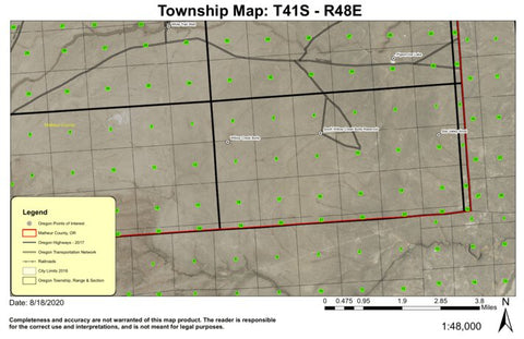 Star Valley Knoll T41S R48E Township Map Preview 1