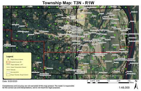 Scappoose T3N R1W Township Map Preview 1