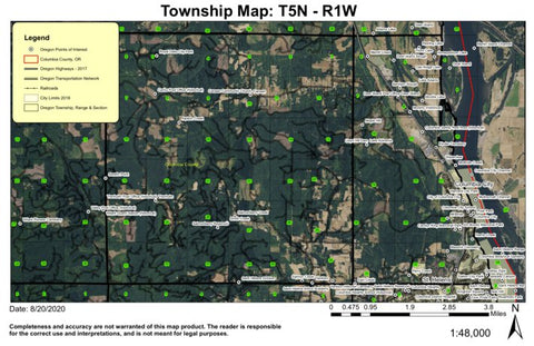 Columbia City T1S R1W Township Map Preview 1