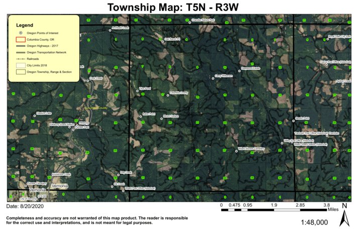 Cedara Map Scale Mount Cedara T5N R3W Township Map by Super See Services | Avenza Maps