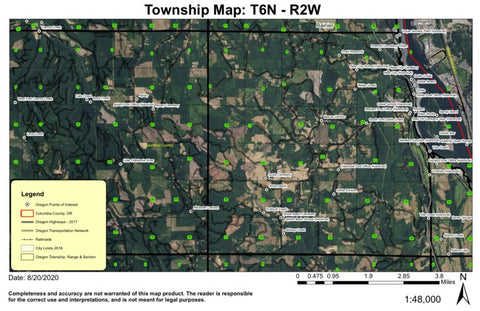 Goble T6N R2W Township Map Preview 1