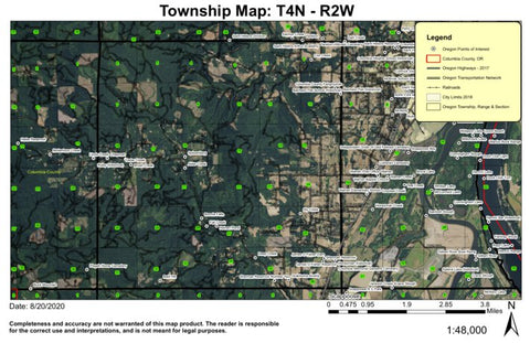 Bonnie Falls T4N R2W Township Map Preview 1