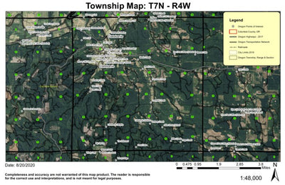 Clatskanie T7N R4W Township Map Preview 1